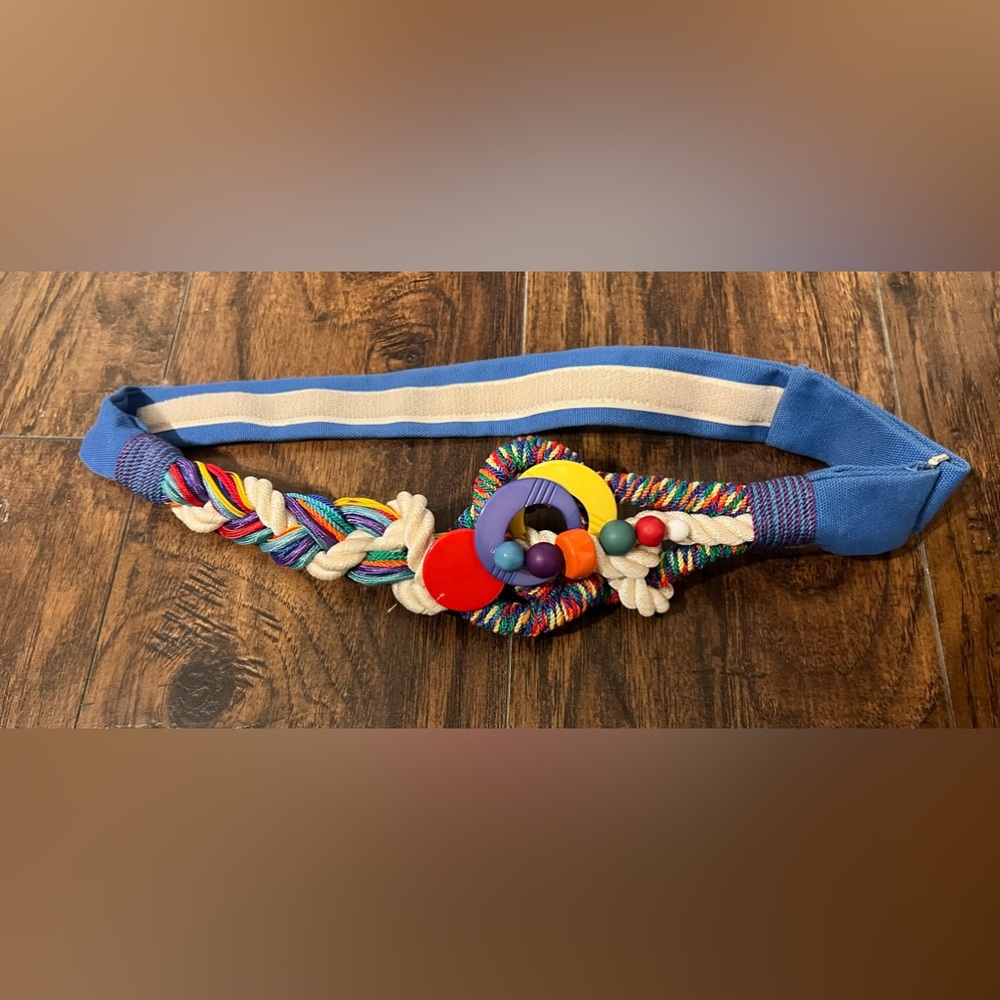 Vintage Carolyn Taylor Statement Belt Hook and Loop 80s Chain Tribal Adjustable